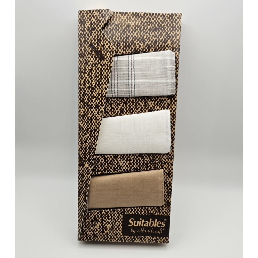 Suitables By Handcraft Vintage Set Of 3 - 100% Cotton Handkerchiefs